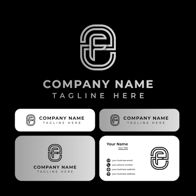 Логотип Letter ZF Outline, подходящий для любого бизнеса или личной идентичности.