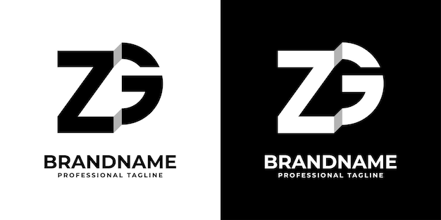 Letter ZG of GZ Monogram Logo geschikt voor elk bedrijf met ZG of GZ initialen