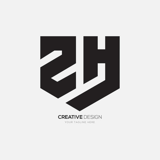 Letter Zh eerste schildvorm modern monogram typografie logo