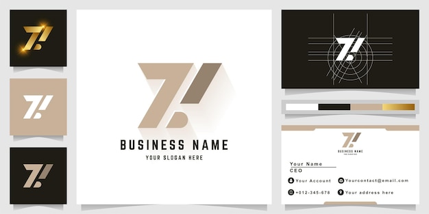 Letter zi of li monogram logo met visitekaartje ontwerp