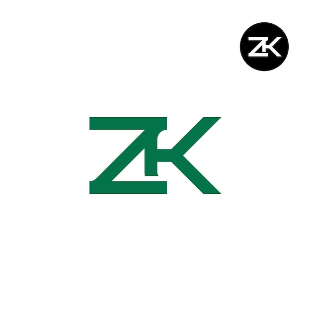 Letter ZK Monogram Logo Design