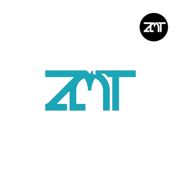 Vector letter zmt monogram logo design