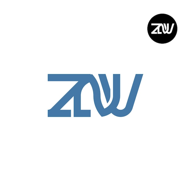 Вектор Дизайн логотипа букв znv monogram