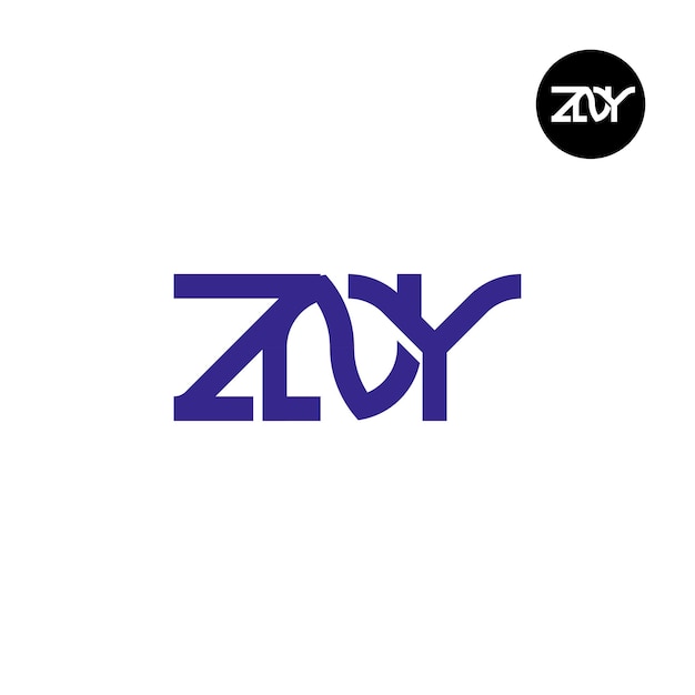 벡터 zny 문자 모노그램 로고 디자인