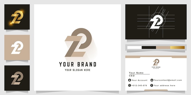 Letter Zo or Ze monogram logo with business card design