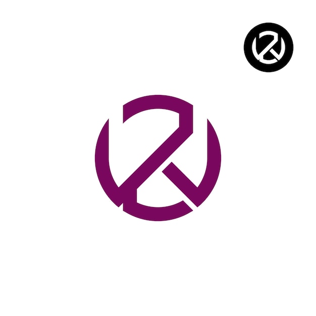 Letter ZW WZ Circle Bold logo design