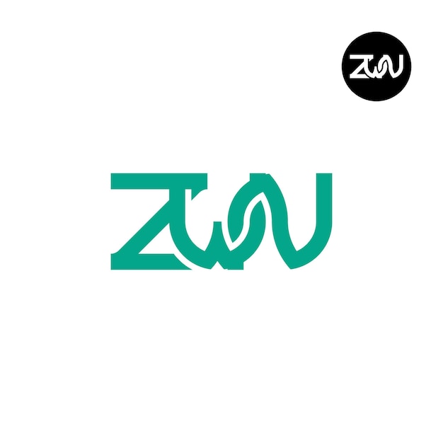 Vettore lettera zwn monogramma logo design