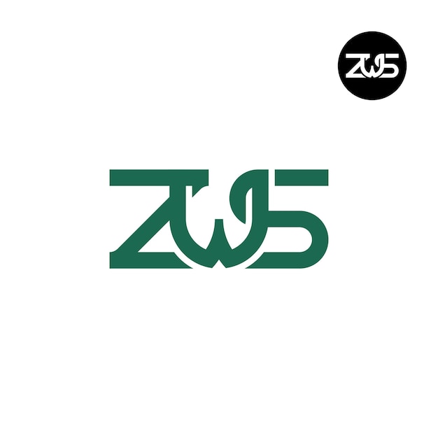 Vettore lettera zws monogramma logo design