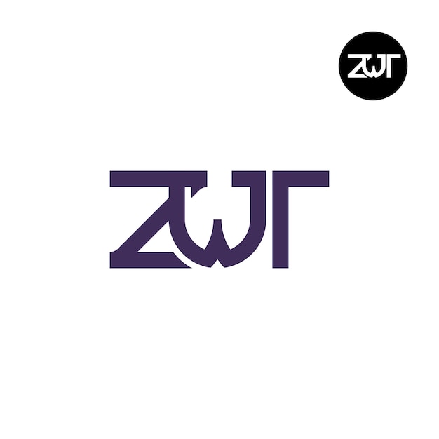 Vettore lettera zwt monogramma logo design