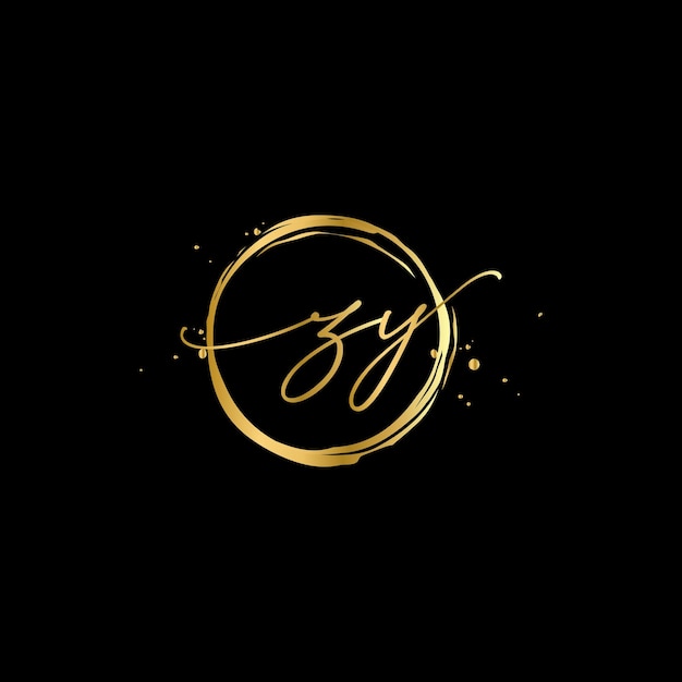 Letter ZY Monogram design elements graceful template Gold Beauty Industry fashion logo