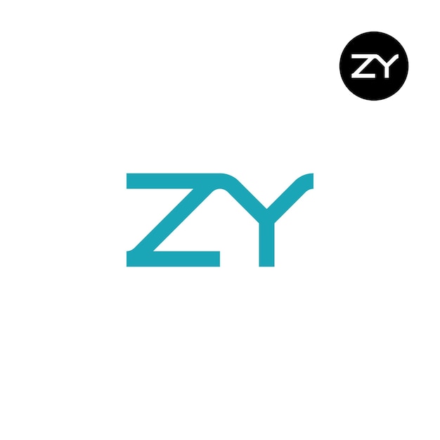 Vettore design del logo della lettera zy monogramma