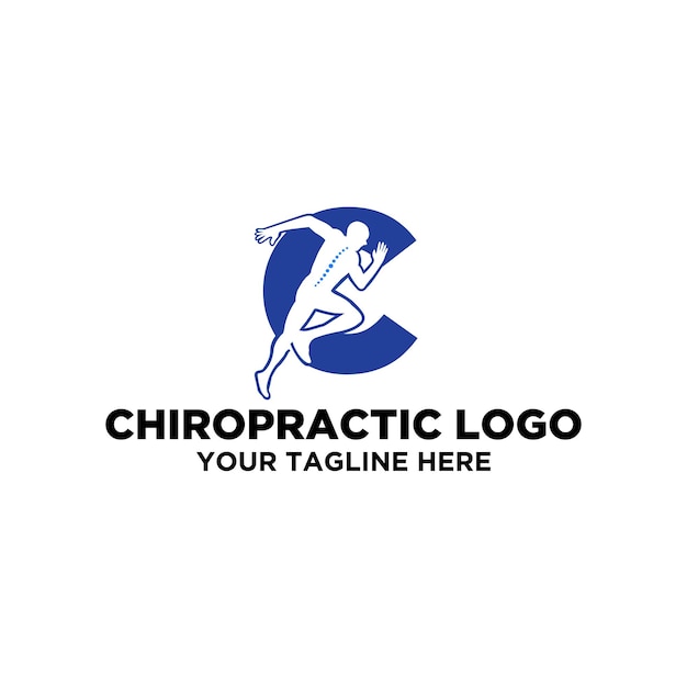 LetterCChiropracticaatletenpinecarehealthlogodesignvector