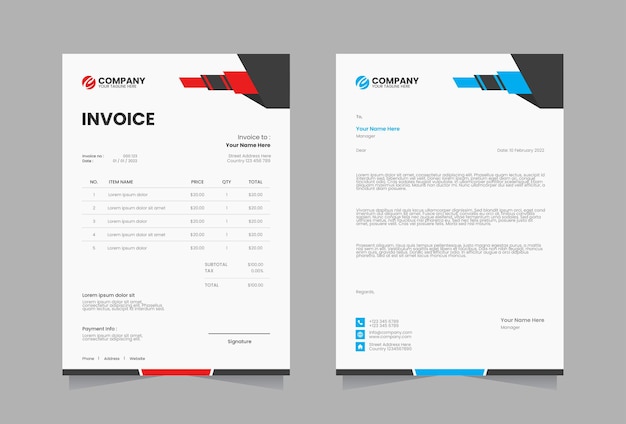 Дизайн фирменного бланка и шаблона счета-фактуры