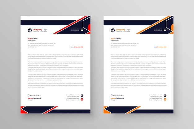 Letterhead design for business modern corporate identity stylish company invoice and a4 cover design