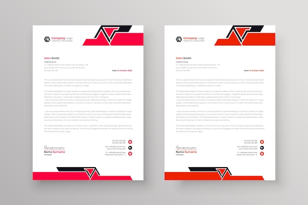 Letterhead design for business modern corporate identity stylish company invoice and a4 cover design