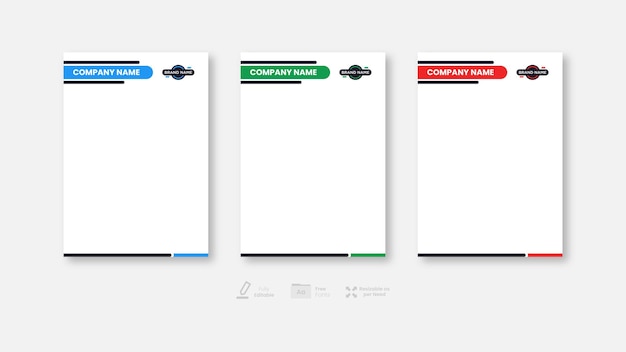 레터헤드 디자인 편집 가능한 인쇄 벡터 파일 준비