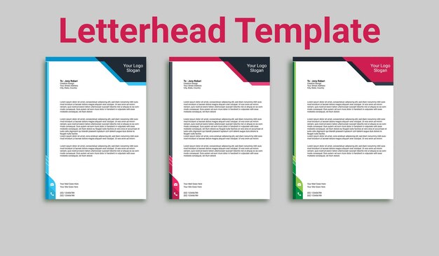 Letterhead Design. Minimalist Letterhead Template.