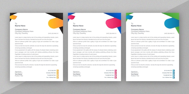 Vector letterhead design mockup