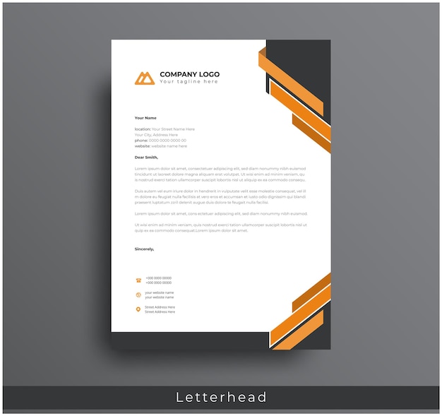 Letterhead design professional modern corporate creative company clean A4 letterhead design template