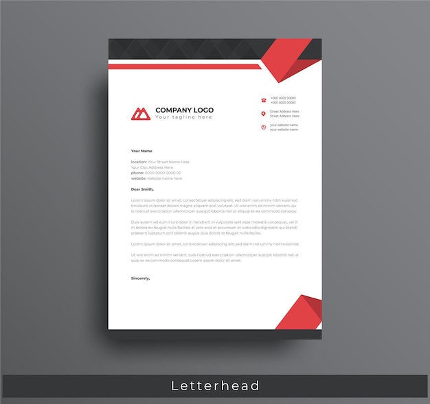 Letterhead design professional modern corporate creative company clean A4 letterhead design template