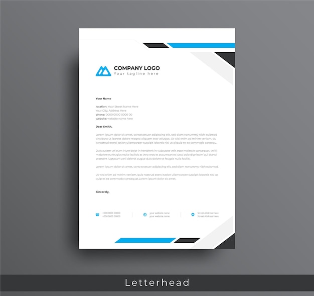 Letterhead design professional modern corporate creative company clean A4 letterhead design template