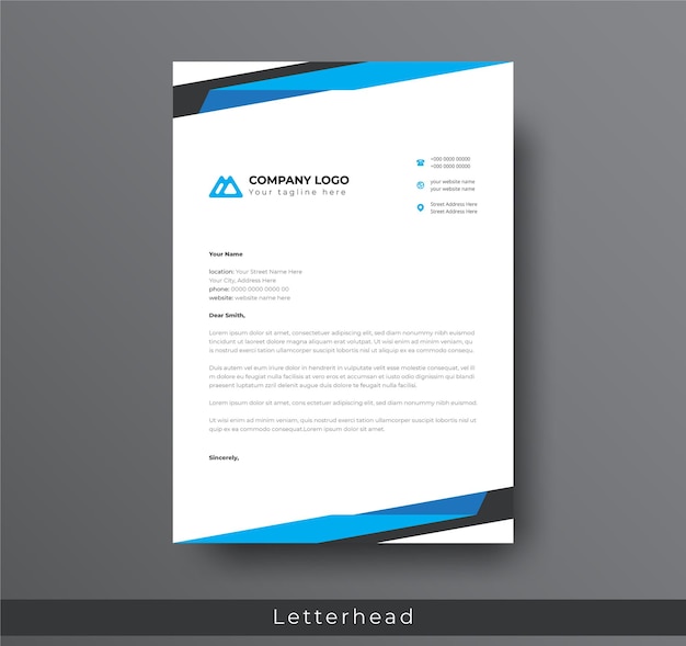 Letterhead design professional modern corporate creative company clean A4 letterhead design template