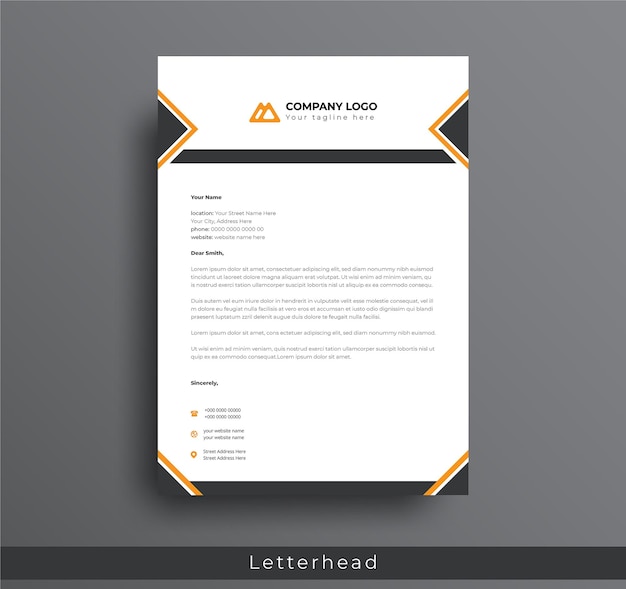 Letterhead design professional modern corporate creative company clean A4 letterhead design template