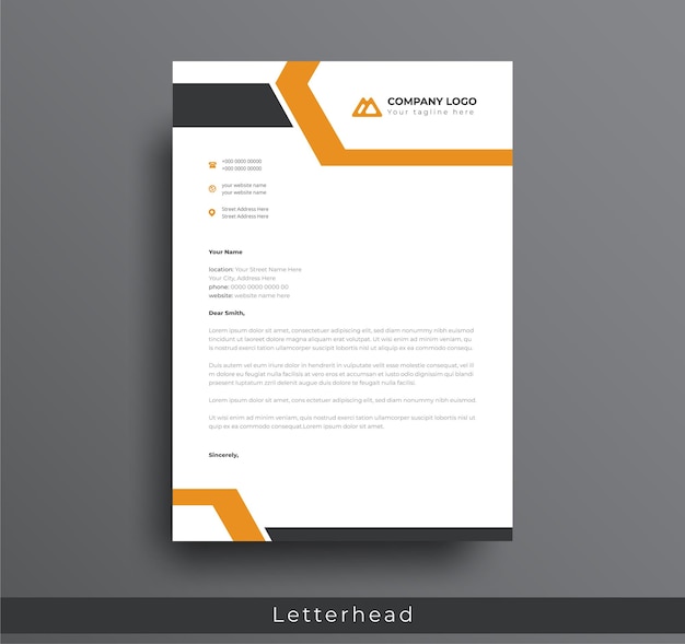 Letterhead design professional modern corporate creative company clean A4 letterhead design template