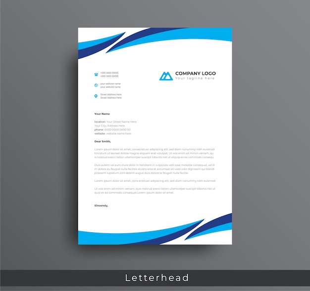 Letterhead design professional modern corporate creative company clean A4 letterhead design template
