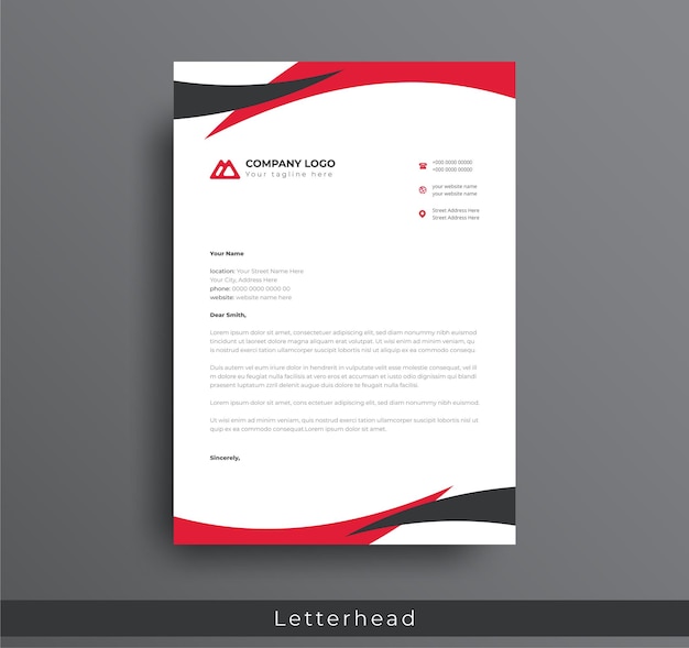 letterhead design professional modern corporate creative company clean a4 letterhead design template