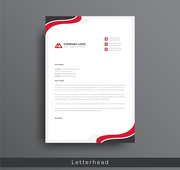 Letterhead design professional modern corporate creative company clean A4 letterhead design template