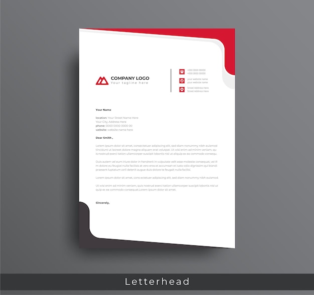 Letterhead design professional modern corporate creative company clean a4 letterhead design template