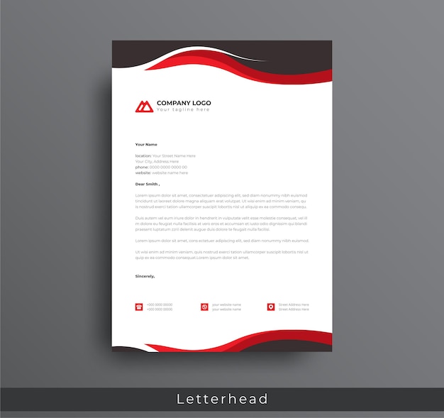 Letterhead design professional modern corporate creative company clean a4 letterhead design template