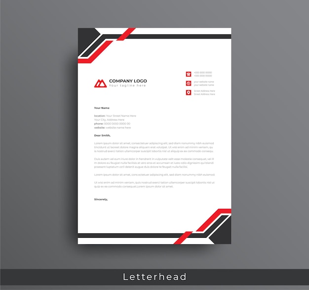 Letterhead design professional modern corporate creative company clean A4 letterhead design template