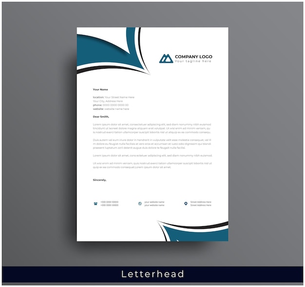 Letterhead design professional modern corporate creative company clean A4 letterhead design template