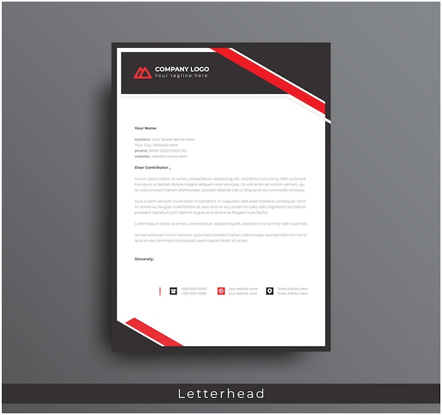 Vector letterhead design professional modern corporate creative company clean a4 letterhead design template