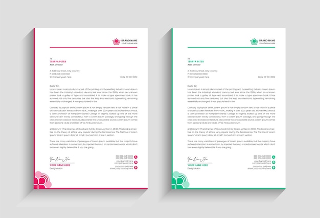 Letterhead design template for business