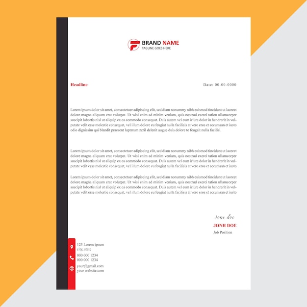 Vector letterhead design template simple minimalist