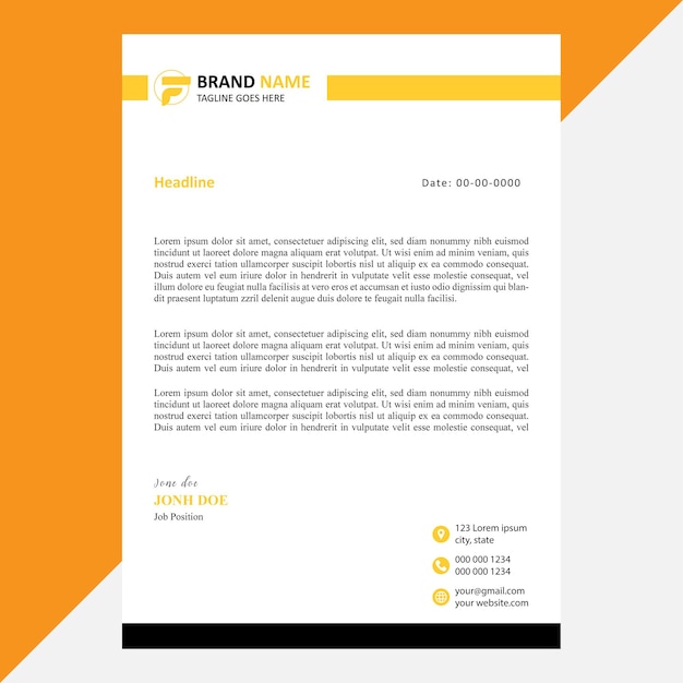 Letterhead design template simple minimalist