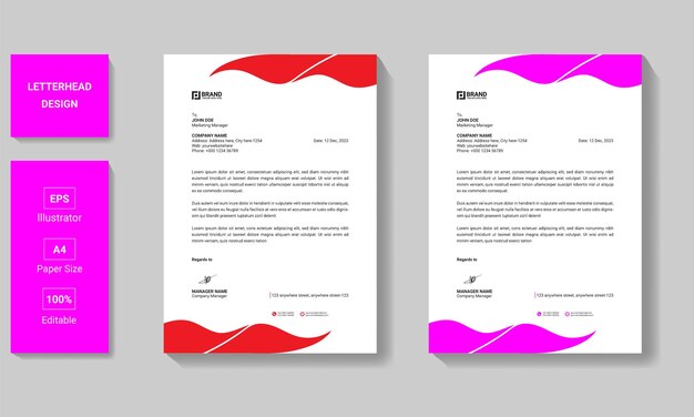 Letterhead design template with modern look vector