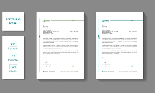 letterhead design template with modern look vector
