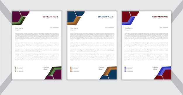 Letterhead Design template With Three colors