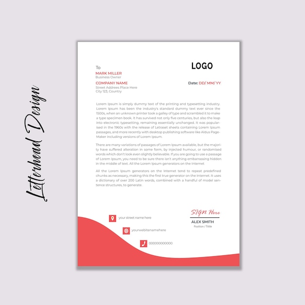 Vector letterhead design template