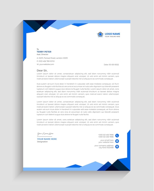 Vector letterhead design template