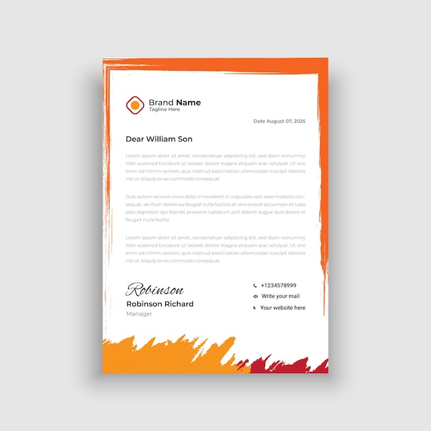 Letterhead design with grunge brushes