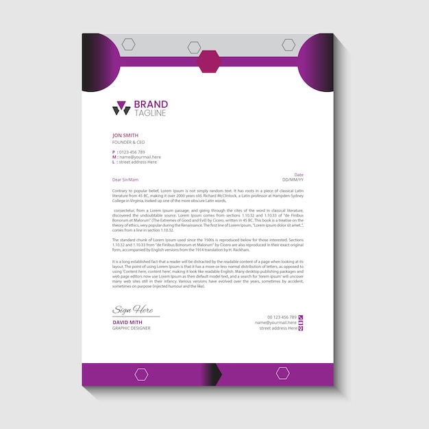 Vector letterhead design