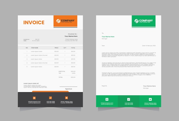 Vector letterhead and invoice template design