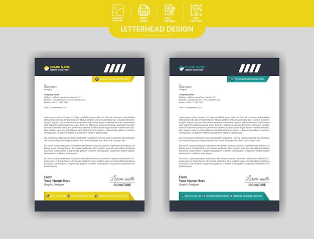 Vector letterhead modern business template