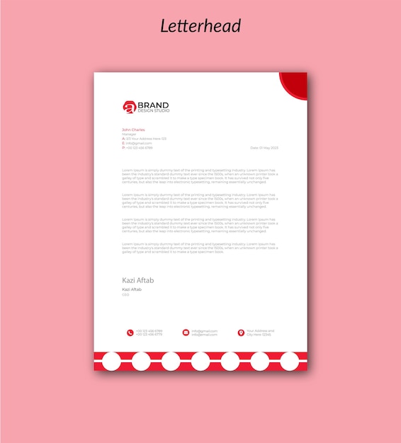 Vector letterhead pad template design