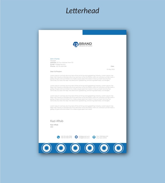 Vector letterhead pad template design